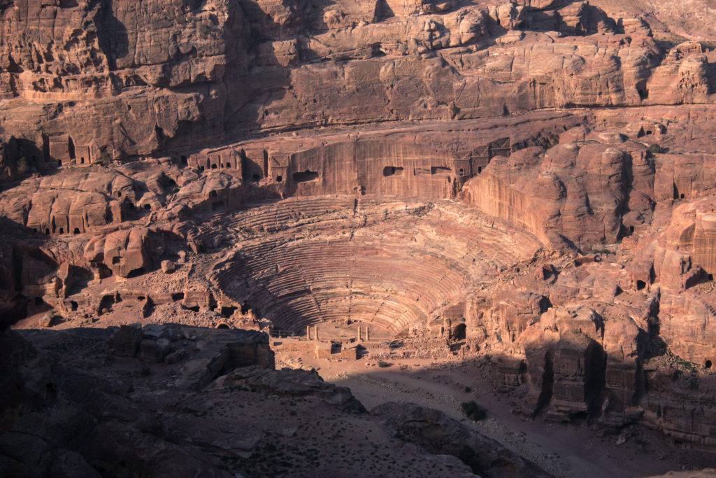 Bird's eye view of the Main Theater in Petra