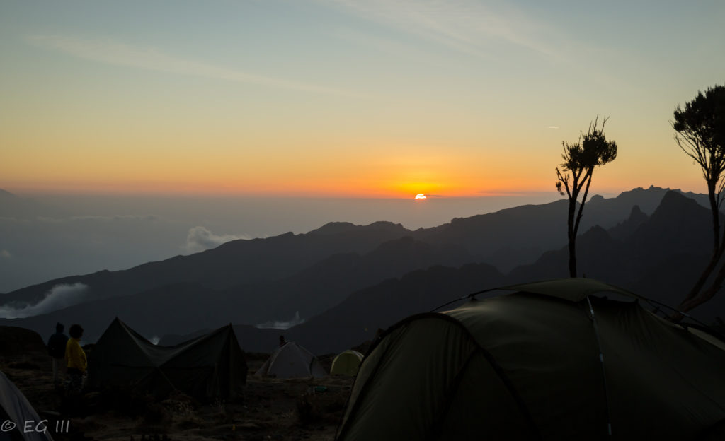 Sunset over camp