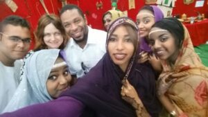 Me with former students at a uni event