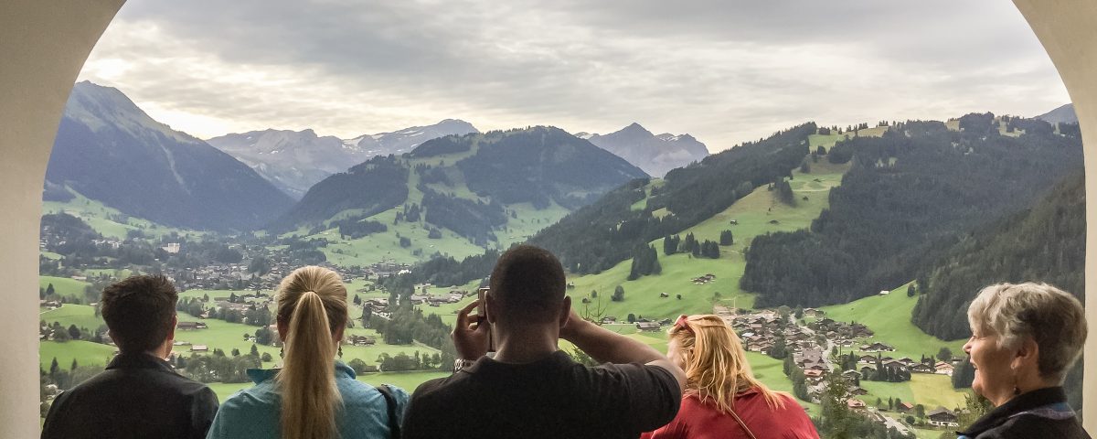 Taking in the view before age-old activities in Switzerland