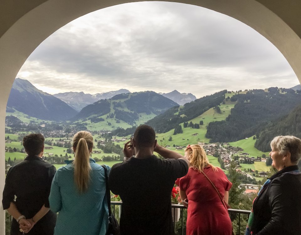 Taking in the view before age-old activities in Switzerland