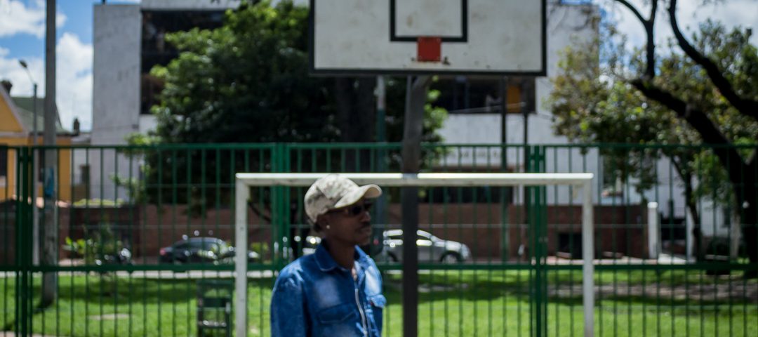 Young Black Man in park